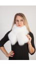 White fox fur scarf-collar